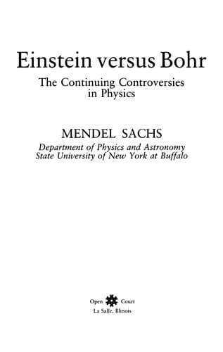 Cover of Einstein versus Bohr by Mendel Sachs