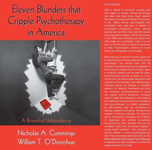 Cover of Eleven blunders that cripple psychotherapy in America by Nicholas A. Cummings