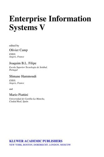 Cover of Enterprise information system V by International Conference on Enterprise Information Systems