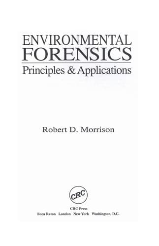 Cover of Environmental forensics by Robert D. Morrison