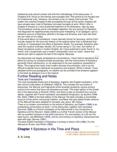 Cover of Epictetus by A.A Long