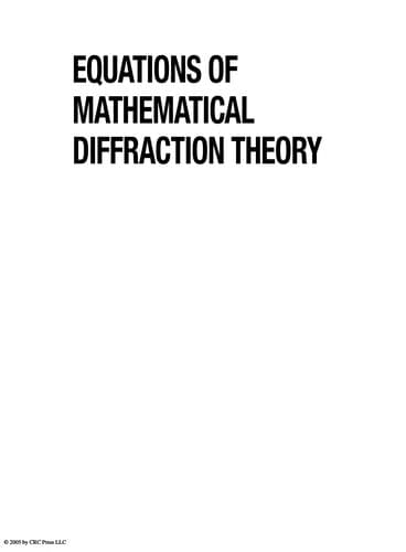 Cover of Equations of mathematical diffraction theory by Mezhlum A Sumbatyan