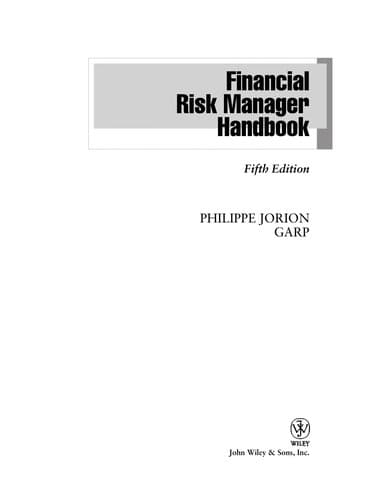 Cover of Financial risk manager handbook by Philippe Jorion