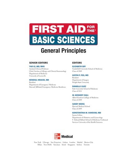 Cover of First aid for the basic sciences by Tao Le