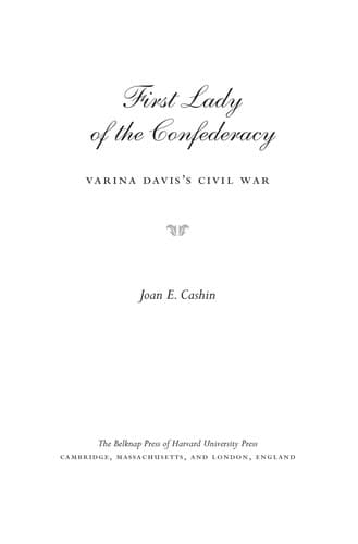 Cover of First lady of the Confederacy by Joan E Cashin