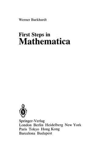 Cover of First steps in Mathematica by Burkhardt, Werner