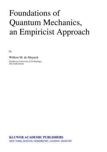 Cover of Foundations of quantum mechanics by Willem M. de Muynck