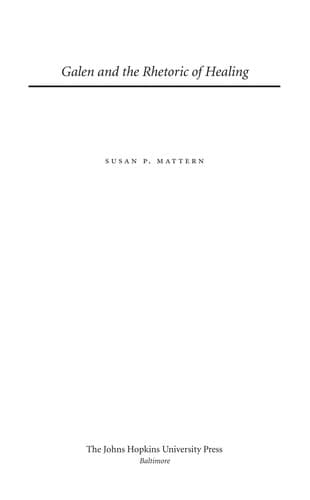 Cover of Galen and the rhetoric of healing by Susan P. Mattern