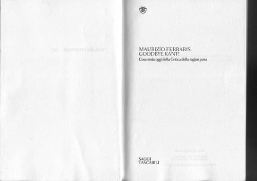 Cover of Goodbye, Kant! by Maurizio Ferraris
