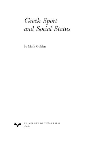 Cover of Greek sport and social status by Mark Golden