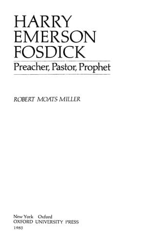 Cover of Harry Emerson Fosdick by RobertMoats Miller