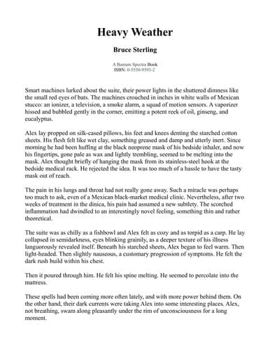 Cover of Heavy weather by Bruce Sterling