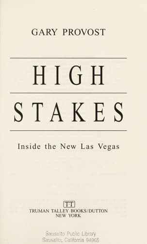 Cover of High stakes by Gary Provost
