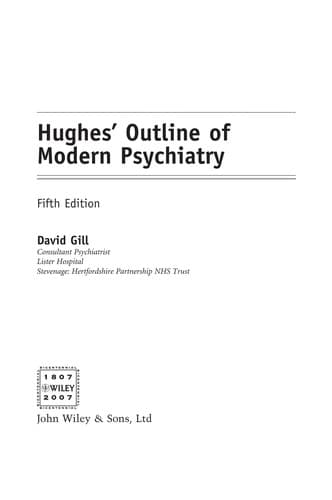 Cover of Hughes' outline of modern psychiatry by Gill, D. Dr