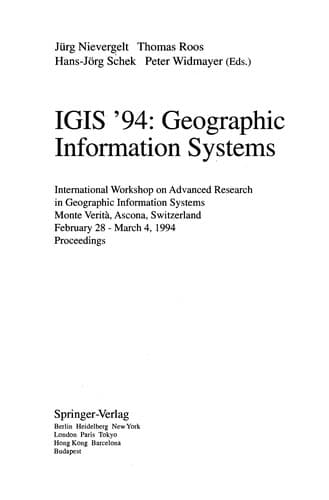 Cover of IGIS '94-- geographic information systems by International Workshop on Advanced Research in Geographic Information Systems (1994 Ascona, Switzerland)