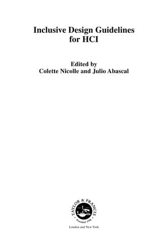 Cover of Inclusive design guidelines for HCI by Colette Nicolle