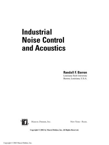 Cover of Industrial noise control and acoustics by Randall F Barron