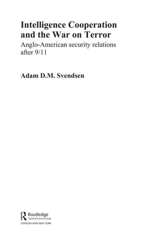 Cover of Intelligence cooperation and the war on terror by Adam D.M. Svendsen