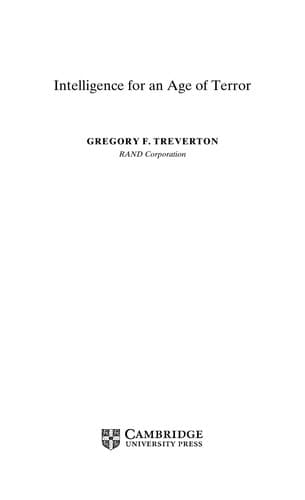 Cover of Intelligence for an age of terror by Gregory F. Treverton