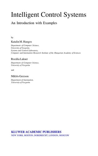 Cover of Intelligent control systems by K. M. Hangos