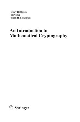 Cover of An introduction to mathematical cryptography by Jeffrey Hoffstein