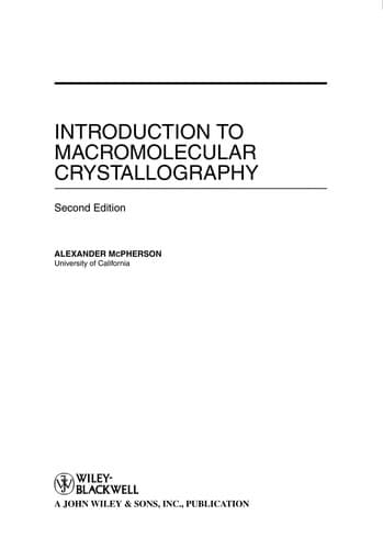 Cover of Introduction to macromolecular crystallography by McPherson, Alexander