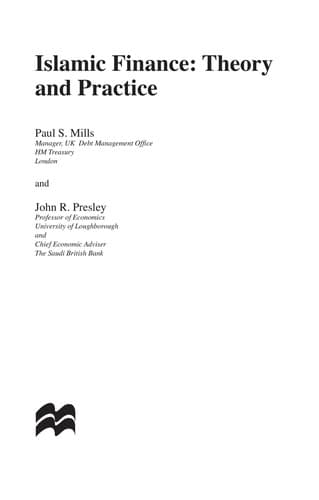 Cover of Islamic finance by Pauls S Mills