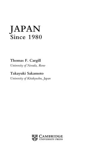 Cover of Japan since 1980 by Thomas F. Cargill
