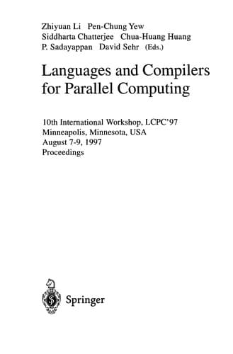 Cover of Languages and compilers for parallel computing by Workshop on Languages and Compilers for Parallel Computing (11th 1998 Chapel Hill, NC, USA)