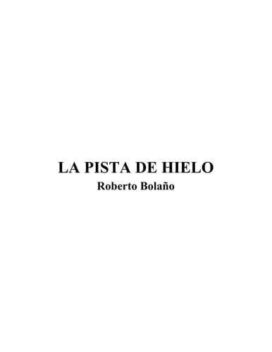 Cover of La pista de hielo by Roberto Bolaño