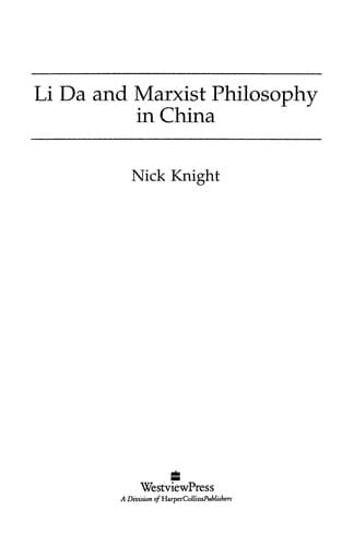 Cover of Li Da and Marxist philosophy in China by Knight, Nick