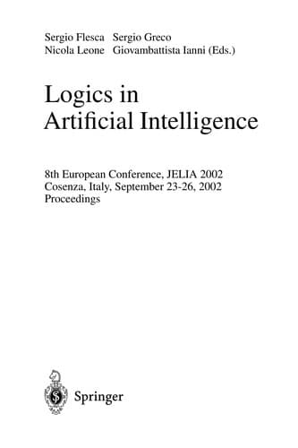 Cover of Logics in artificial intelligence by JELIA 2002 (2002 Cosenza, Italy)
