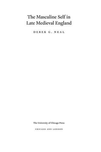 Cover of The masculine self in late medieval England by Derek G. Neal