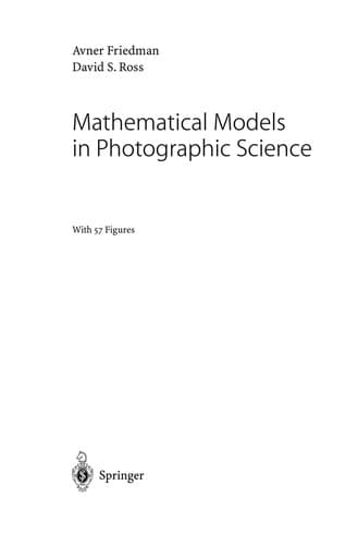 Cover of Mathematical models in photographic science by Avner Friedman