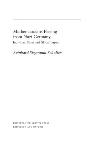 Cover of Mathematicians fleeing from Nazi Germany by R. Siegmund-Schultze