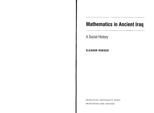 Cover of Mathematics in ancient Iraq by Eleanor Robson