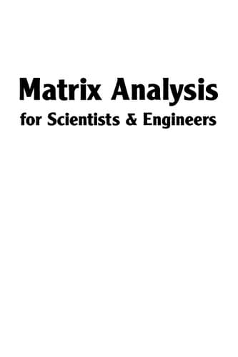 Cover of Matrix analysis for scientists & engineers by Alan J. Laub
