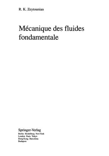Cover of Mécanique des fluides fondamentale by R. Kh Zeytounian