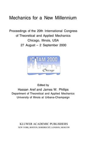 Cover of Mechanics for a new millennium by International Congress of Theoretical and Applied Mechanics (20th 2000 Chicago, Ill.)