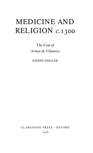 Cover of Medicine and religion, c. 1300 by Joseph Ziegler