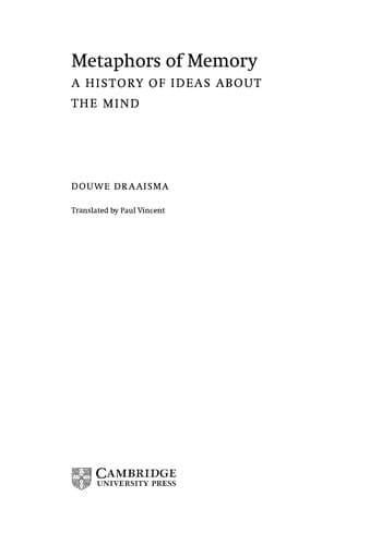 Cover of Metaphors of memory by D Draaisma