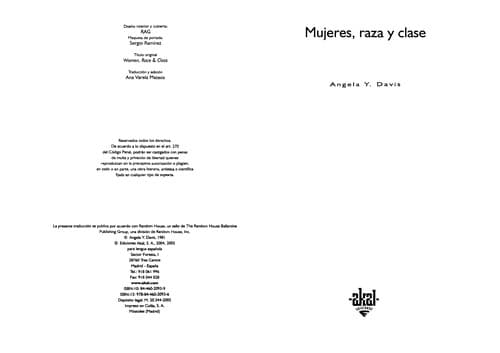 Cover of Mujeres, Raza Y Clase (Cuestiones De Antagonismo) by Angela Y. Davis