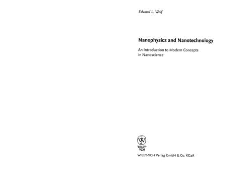 Cover of Nanophysics and nanotechnology by Edmund L Wolf