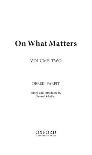 Cover of On what matters by Derek Parfit