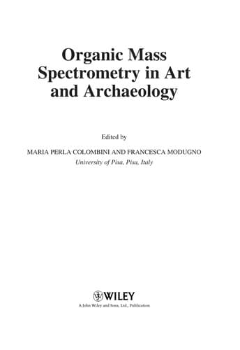 Cover of Organic mass spectrometry in art and archaeology by Maria Perla Colombini