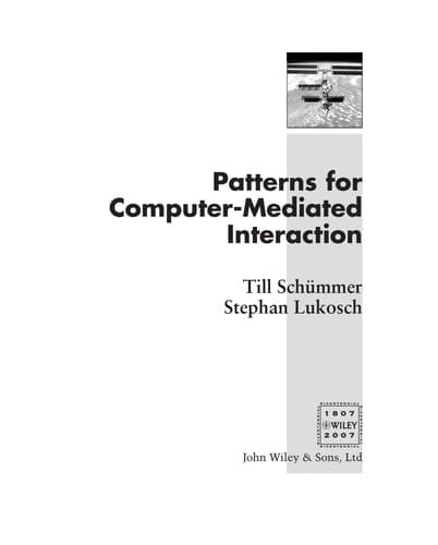 Cover of Patterns for computer-mediated interaction by Till Schümmer