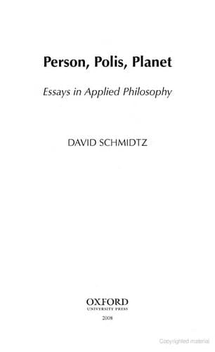 Cover of Person, polis, planet by David Schmidtz