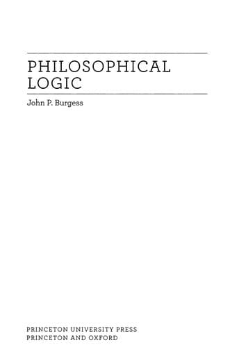 Cover of Philosophical logic by Burgess, John P