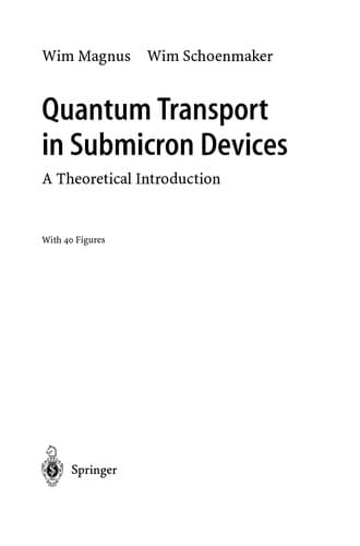 Cover of Quantum transport in submicron devices by Wim Magnus