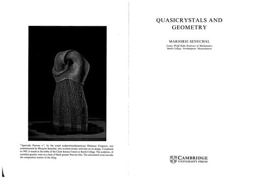 Cover of Quasicrystals and geometry by Marjorie Senechal